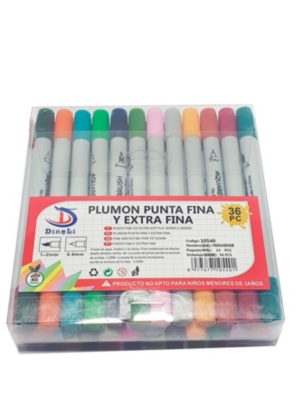 PLUMON MARCADOR 36 UNID DOBLE PUNTA