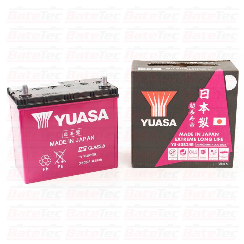 YUASA - Yuasa 50B24R - 39 Ah Batería de AUTO -Extrema Larga Duración