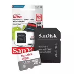 SANDISK - Micro SDXC 64Gb Clase 10 c/adap SanDisk Ultra