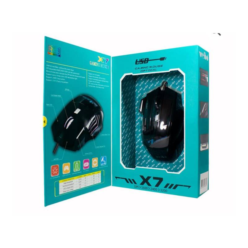 GENERICO - Mouse gamer ergonómico X7 Weibo Premium