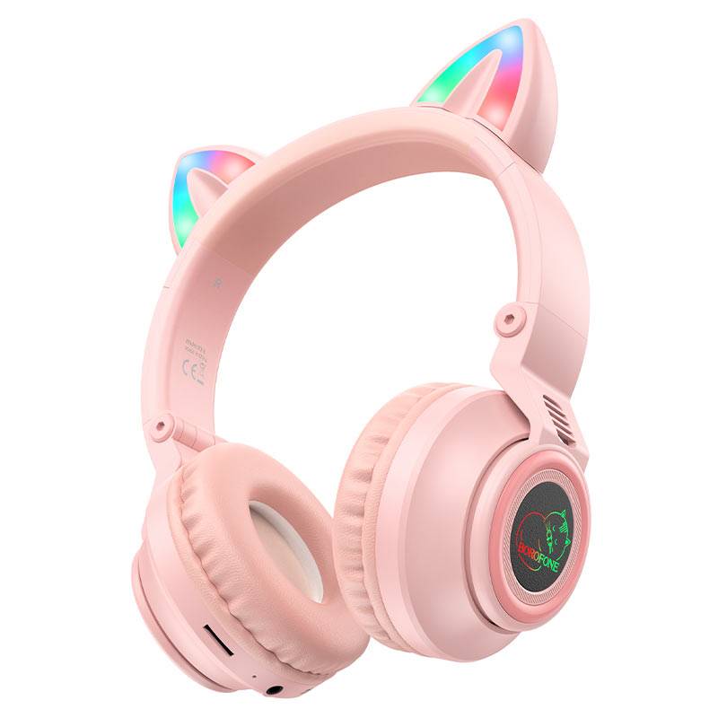 GENERICO - Audífonos inalámbricos orejas de gato pink