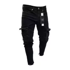 BLWOENS - Jeans casuales de moda para hombres - Negro