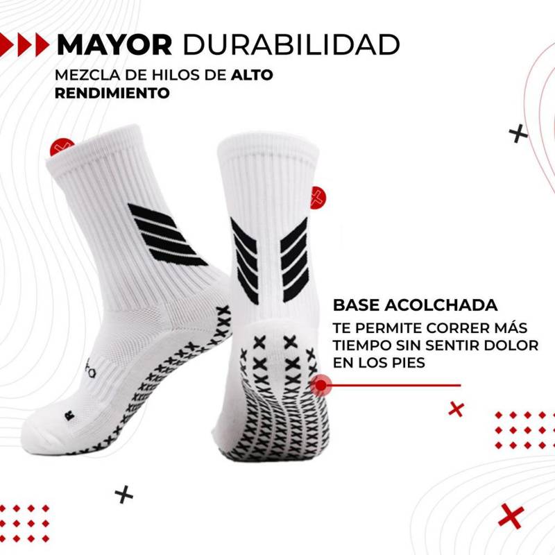 Calcetas Antideslizante Football Socks Blancas (39-44)