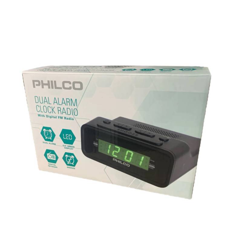 PHILCO RADIO RELOJ DESPERTADOR DIGITAL PHILCO PAR1006-GR