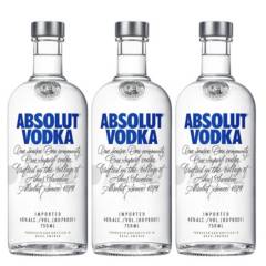 ABSOLUT - 3 Vodka Absolut Blue (750ml)