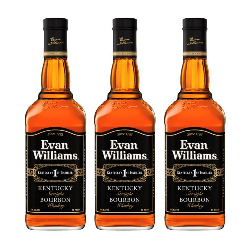 EVAN WILLIAMS - 3 Whisky Evan William Black, Whiskey Bourbon EVAN WILLIAMS