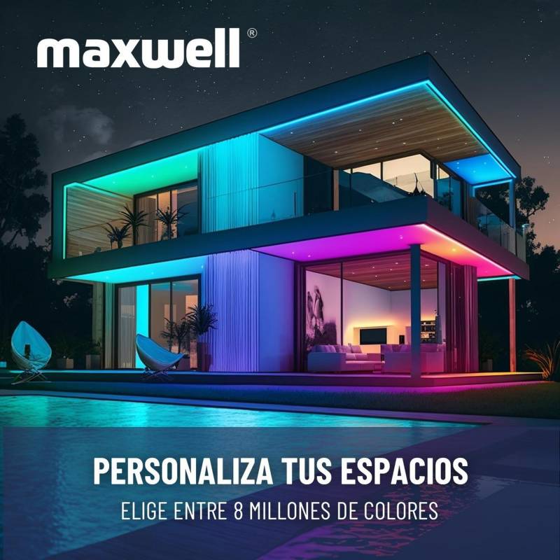 MAXWELL Tira Cinta Luces Led RGB Wifi Maxwell 20 Metros Total Kit