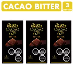 COSTA - Chocolate Cacao 62% Bitter - Costa (Pack Con 3 Unidades)