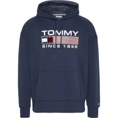 TOMMY HILFIGER - Polerón Hoodie Athletic Con Logo Azul Tommy Jeans