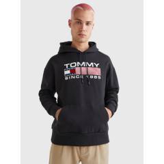 TOMMY HILFIGER - Polerón Hoodie Athletic Con Logo Negro Tommy Jeans