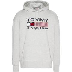 TOMMY HILFIGER - Polerón Hoodie Athletic Con Logo Gris Tommy Jeans