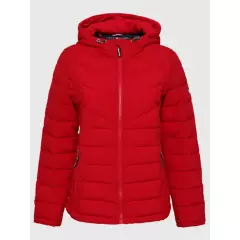 TOMMY HILFIGER - Parka Packable Essential Con Logo Rojo Mujer