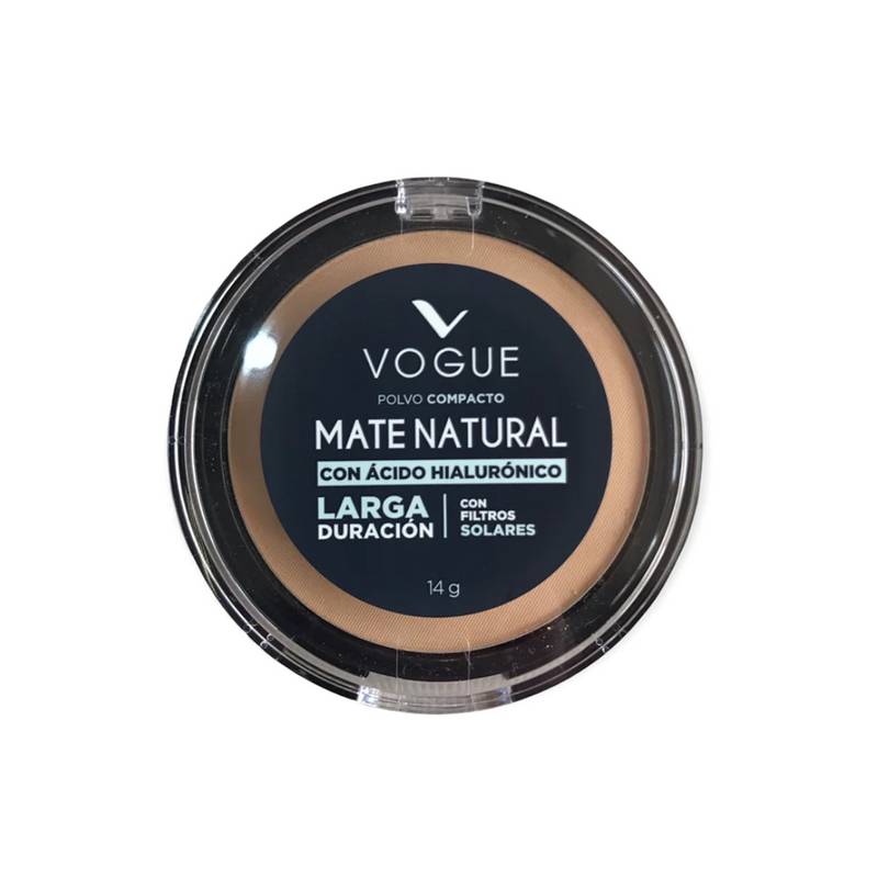 VOGUE - Polvo Compacto Vogue Mate Natural + Ácido Hialurónico - Tono Canela