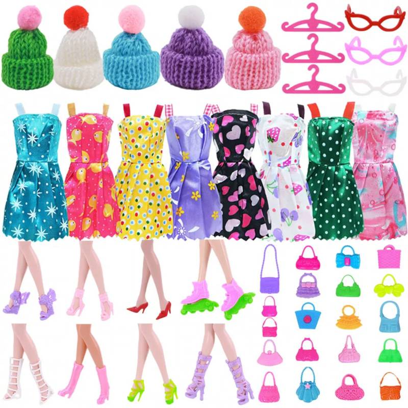 coser medias Cooperación GENERICO Ropa para muñeca - 10 vestidos + accesorios - Barbie y otras |  falabella.com