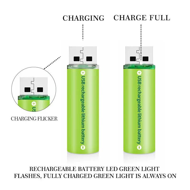  Baterías AA – Baterías de litio recargables por USB