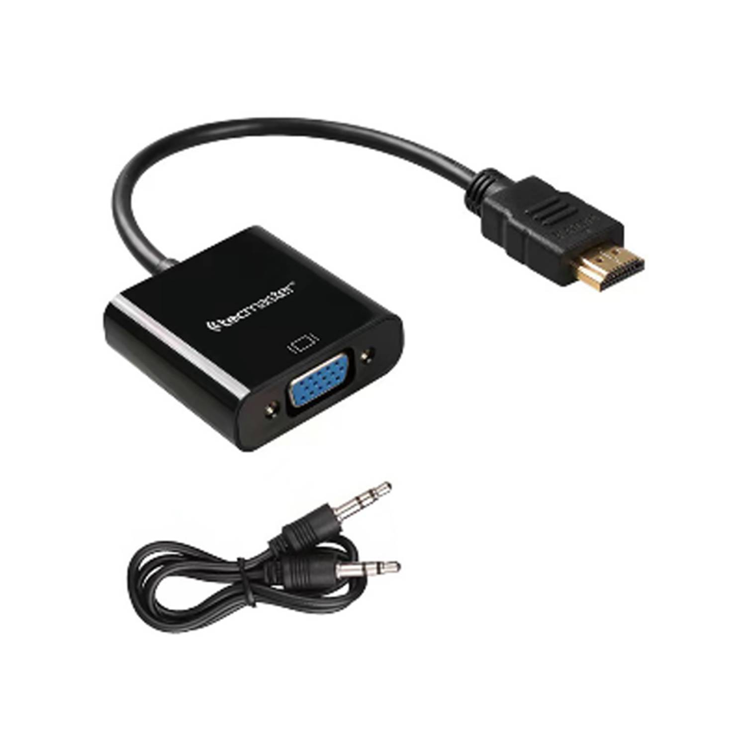 Convertidor HDMI a VGA con Audio Negro
