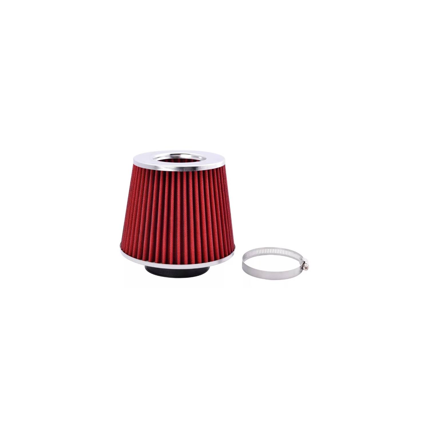 2.75 Universal de alto flujo seco cono de entrada de aire Turbo filtro  limpio lavable rojo