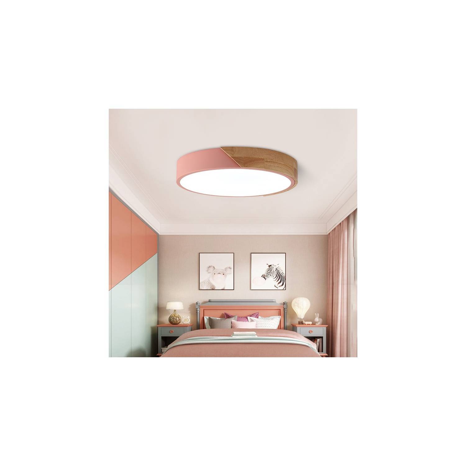 GENERICO Moderna de madera de techo de led luces colgantes dormitorio  lámparas
