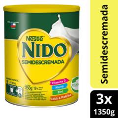 NESTLE - Pack Leche en polvo NIDO® Semidescremada Tarro 1350g x 3