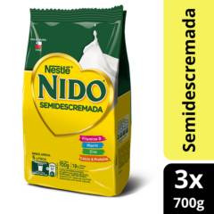 NESTLE - Pack Leche en polvo NIDO® Semidescremada Bolsa 700g x3