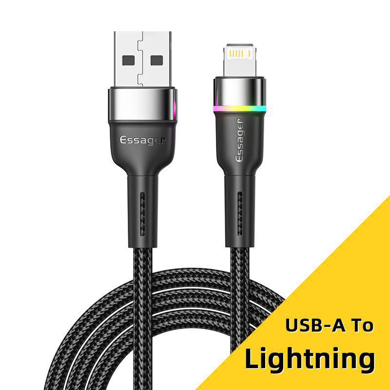 ESSAGER - Cable Para Iphone Lightning 1m Iphone Cable Usb Lightning Carga Rapida