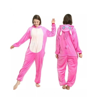 Pijama Enterito Disfraz Stitch Para Niños Y Adultos Rosa