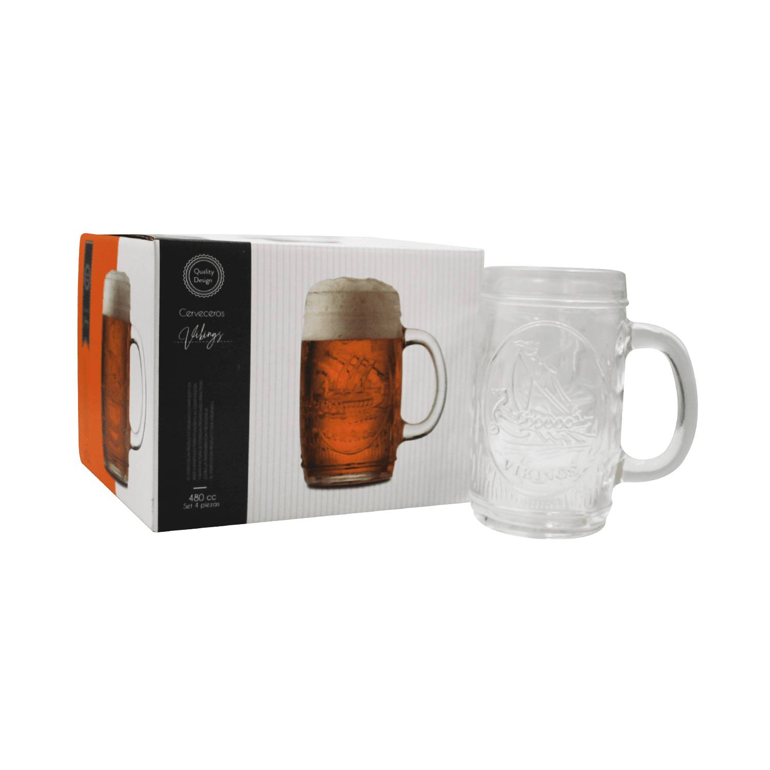 Set de vasos para cerveza Double-Wall de vidrio 4 piezas