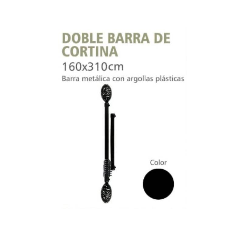 Set Individual Barra Cortina Ajustable Blanca 160-310 Cm