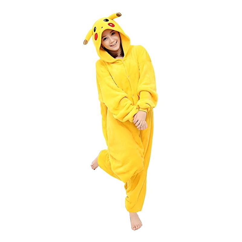 GENERICO Pijama Enterito Disfraz Diseño Pikachu Para Niños Y Adultos