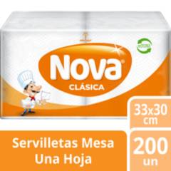 NOVA - Servilleta Clasica Blanca 200un Nova