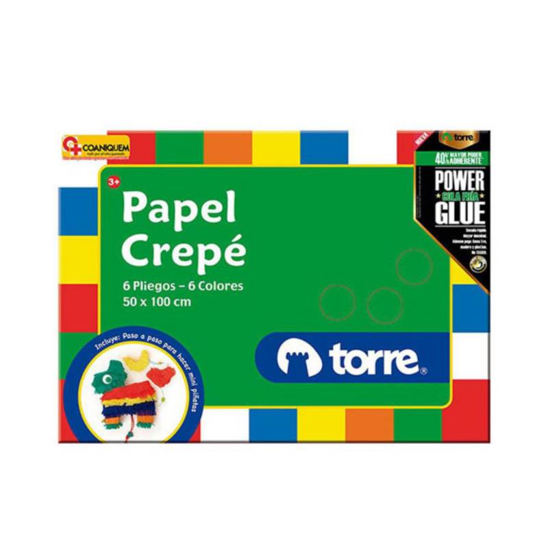 TORRE Papel Crepé 6 pliegos / 6 colore 50x100cms Torre | falabella.com