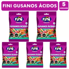 FINI - Fini Gusanos Acidos En Sabores Surtidos(Pack Con 5 Unidades)