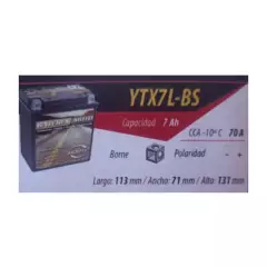 GENERICO - Baterías para motos YTX7L BS 7amp