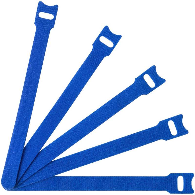 GENERICO - Amarra Cable Velcro Azul 10 Unidades Cinta Amarracable