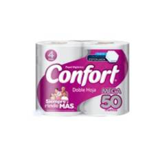 CONFORT - Papel Higiénico Confort Doble Hoja 50 m 4 un.