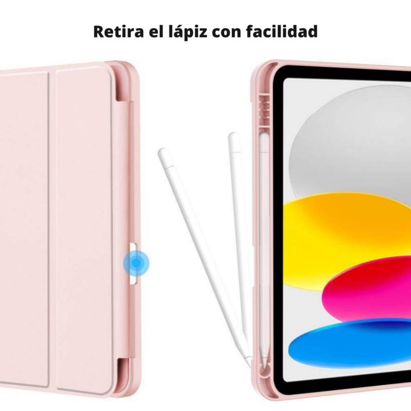 GENERICO Funda Para iPad 10° Generación 10.9 Rosada Con Ranura Lápiz Pencil