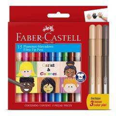 FABER-CASTELL - Set 15 lápices scripto Caras y Colores