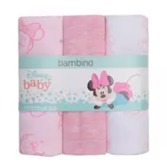 BAMBINO - Set de 3 Pañales Tutos para bebé rosados