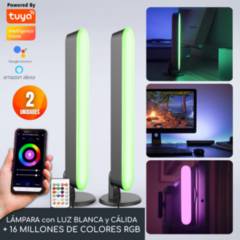 D MOTICA - Lámpara Led Wifi Inteligente Ambiental Blancos/Colores Rgb 2 Unidades