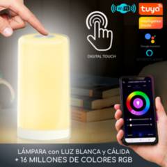D MOTICA - Lámpara Touch Wifi Inteligente Ambiental Blancos y Colores Rgb