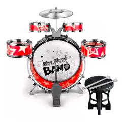 JAZZ DRUM - Bateria Musical Jazz Drum Rojo Juguete Niño Instrumento Musical