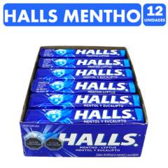 HALLS - Halls Azul - Mentho Lyptus - Caramelo (Caja Con 12 Unidades)