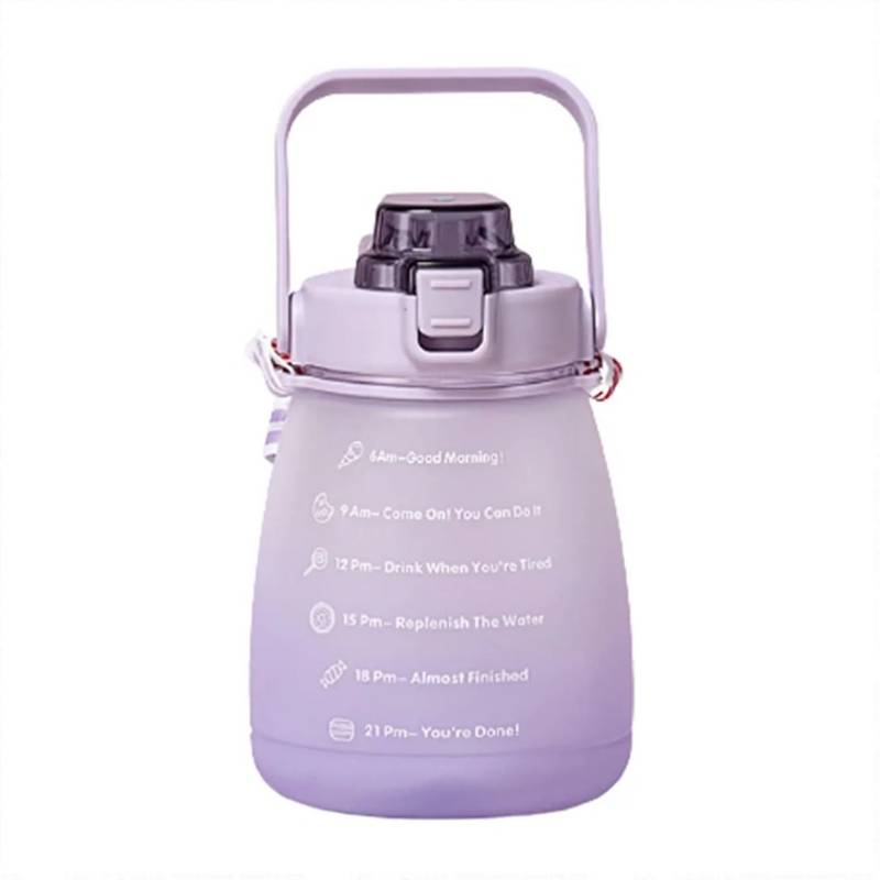 GENERICO - Botella De Agua Motivacional Para Adultos Y Niños violeta
