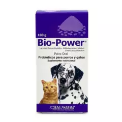 Dragpharma - Bio-power 100Gr Probioticos Para Perros Y Gatos Polvo Oral