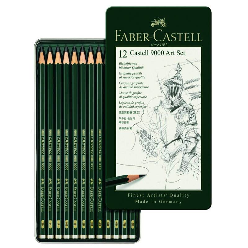 Juego de Dibujo con 12 lápices Castell 9000, 8B-2H