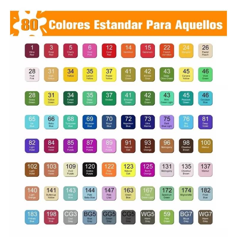 80 Colores Marcadores Doble Punta Plumones Punta De Pincel