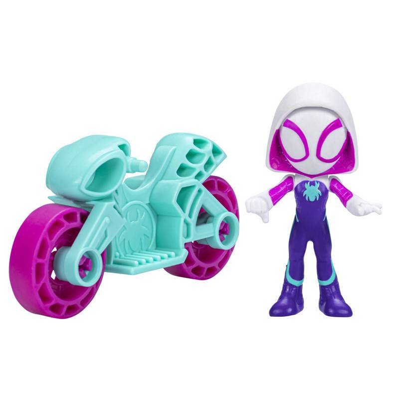 MARVEL - Figura de Acción Spidey And Friends Ghost-Spider y Moto