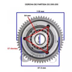GENERICO - Cercha / Bendix De Partida Completa Moto 200 Cc (lx/cg/jl)