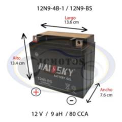 GENERICO - Bateria Moto 12n9-4b-1  Yt9a atv-gxt-ttx250 Y Mas