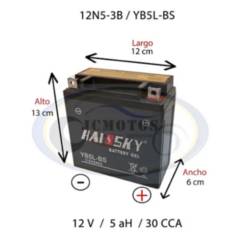 GENERICO - Bateria Moto Yamaha Xtz 125 (12v5-3b / 12n5-3b)